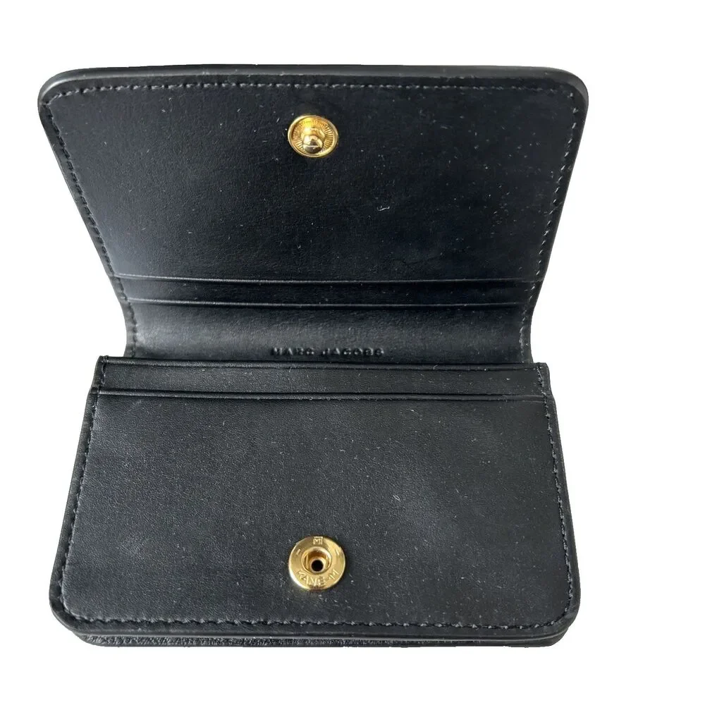 Marc Jacobs Card Case/Cardholder Black Leather Unisex 4.3